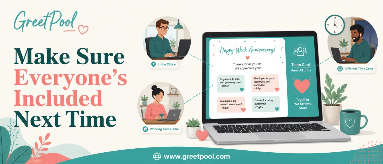 Send a coworker appreciation card that everyone on the team can add their note to