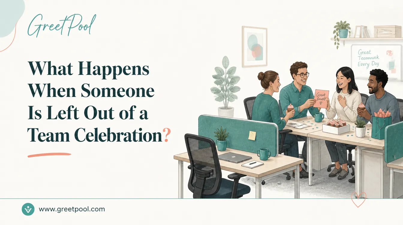 What Happens When Someone Is Left Out of a Team Celebration, a research explainer on workplace exclusion from GreetPool