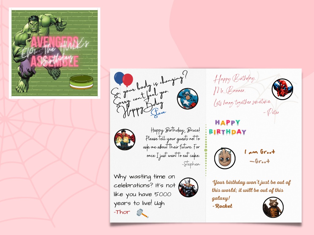 Avengers greetings and messages card