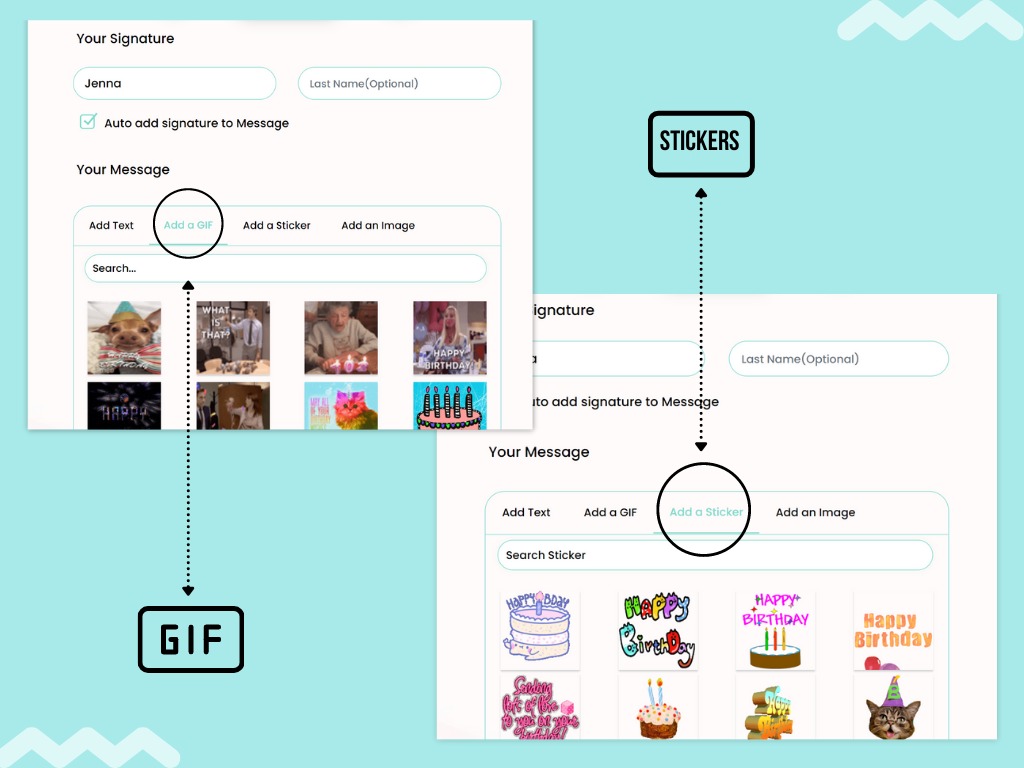 Screenshot of greetpool gifs