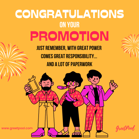 funny promotion wishes and messages image
