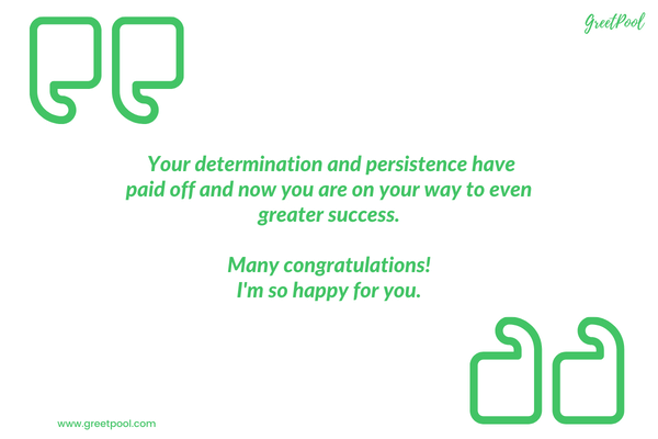 Example  congratulations message that can be sent to someone who got a new job