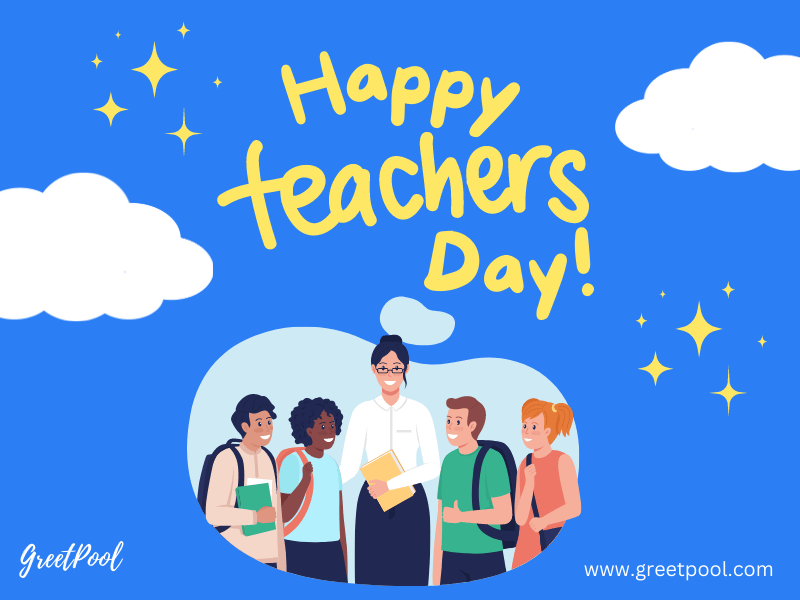 Blue Illustration Teacher Day Your Story