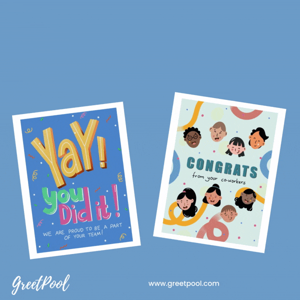 Employee recognition cards for office teams