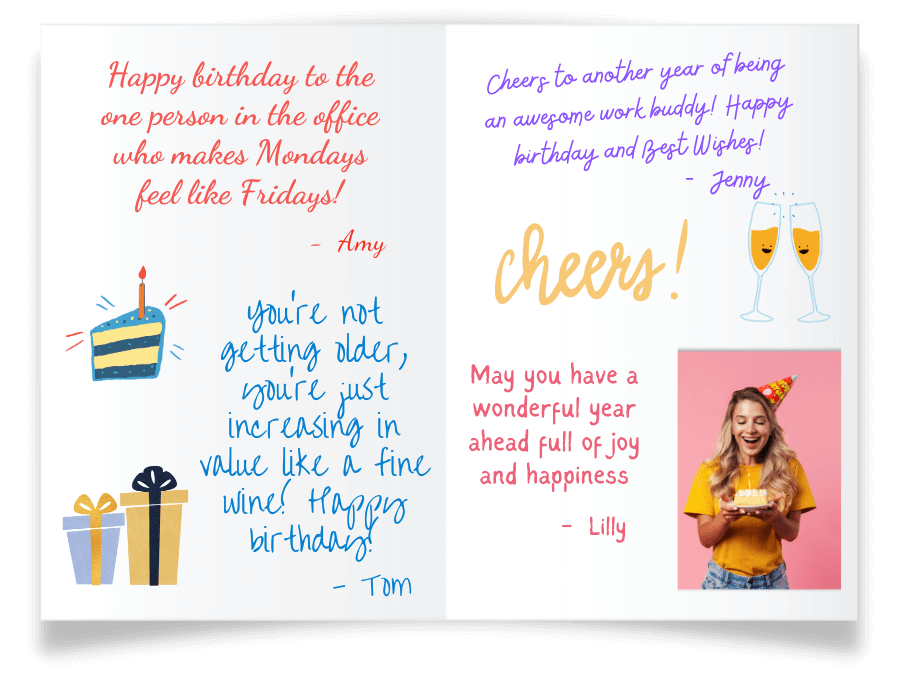 Group greeting card open view