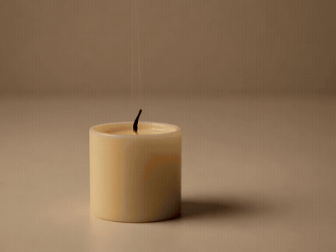 Forgive Me Candle Relight Sorry A blown-out candle flame reigniting warmly with Forgive Me? script, animated sincere sorry GIF