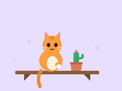 Sorry Cat Knocks Plant Sorry about that text as a smug orange cat pushes a potted cactus off a shelf with its paw