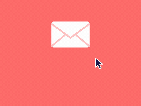 Sorry for the reply-all text as a cursor clicks an envelope and dozens of emails fly out on a coral background
