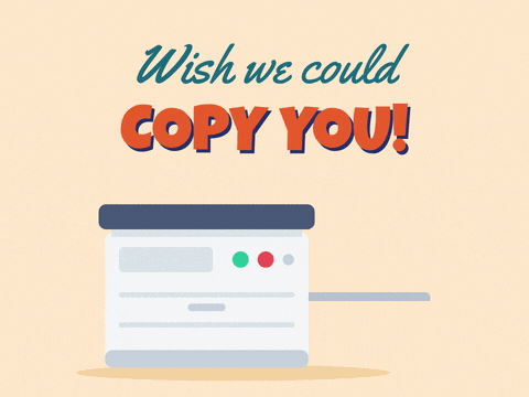 Wish we could copy you employee appreciation with an office photocopier printing copies of a teammate