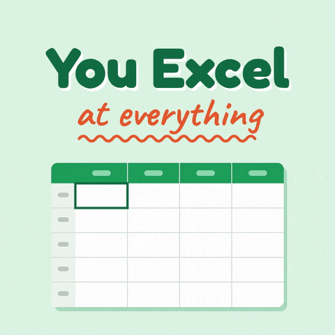 You excel at everything coworker appreciation spreadsheet filling with ticks, gold stars and hearts