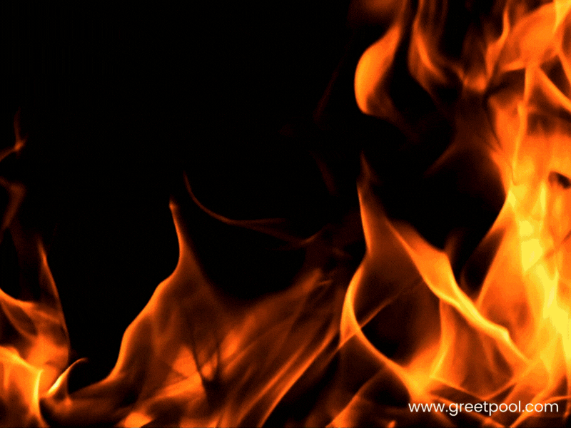 Animated good job GIF with dramatic fire flames effect