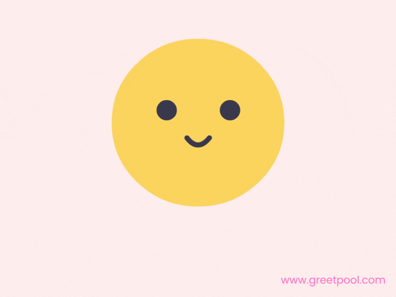 Animated grateful for you GIF with cute smiley face on pink background