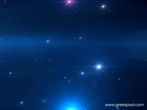 Great Job Neon Starry Blue Animated great job GIF with neon text on starry blue background