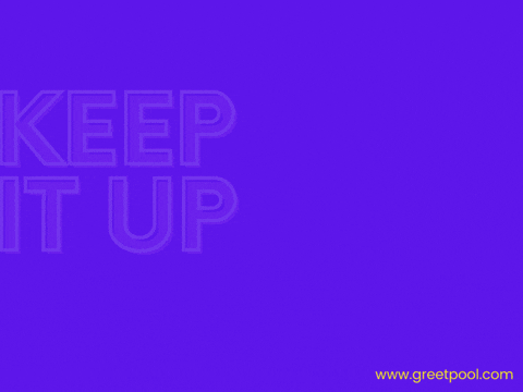 Keep It Up Thumbs Up Purple Animated keep it up you did it GIF with thumbs up on purple background