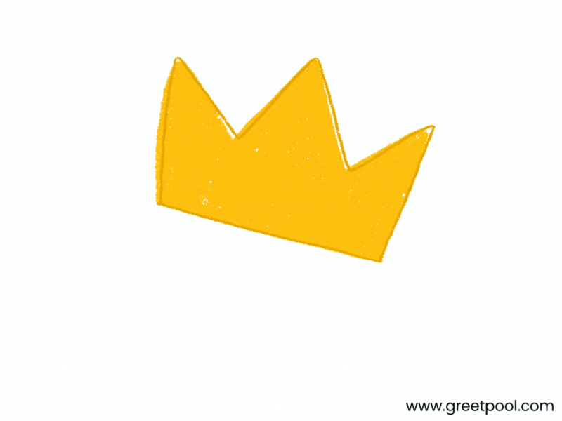 Animated you did it GIF with golden crown illustration