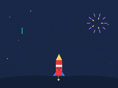 Happy belated birthday as a nervous firework rocket fizzles, then launches late and bursts at night