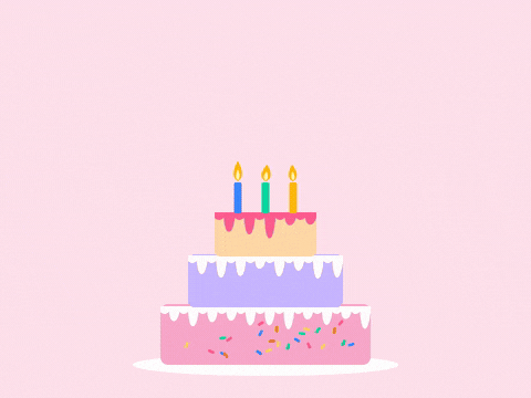 Birthday Girl Drip Cake Wish Birthday girl and make a wish over a three-tier pink and lilac drip cake with sprinkles and lit candles