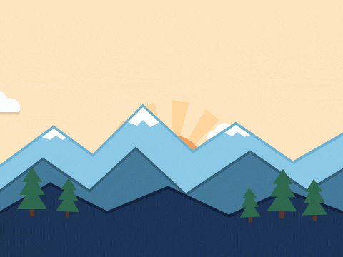 Birthday Mountain Man Paper Cut Happy birthday mountain man paper cut layered mountains with pine trees and a rising orange sun