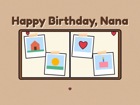 Birthday Nana Scrapbook Photo Album Happy birthday nana scrapbook photo album turning a page of taped photos, sweet memories