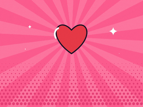Birthday Queen Comic Crown Heart Happy birthday queen comic book lettering with a gold crown landing on a red heart on pop art pink