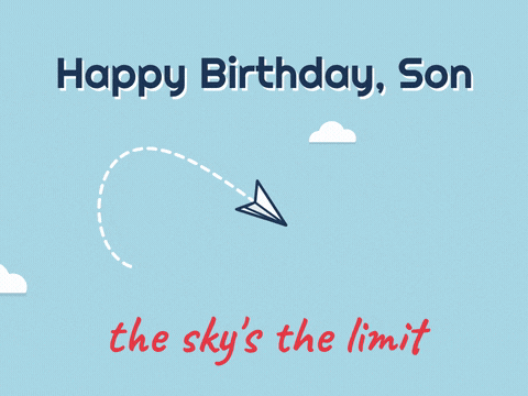 Birthday Son Paper Plane Sky Happy birthday son paper plane looping through the sky with a dashed trail, the sky's the limit