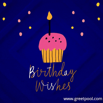 Birthday Wishes Cupcake Candle Animated birthday wishes GIF with cupcake and candle