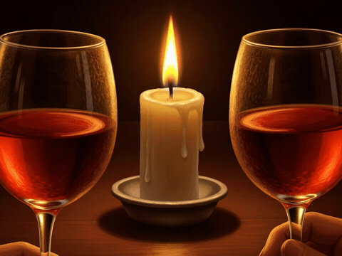 Two glasses clinking by candlelight, cheers to you my love happy birthday gif