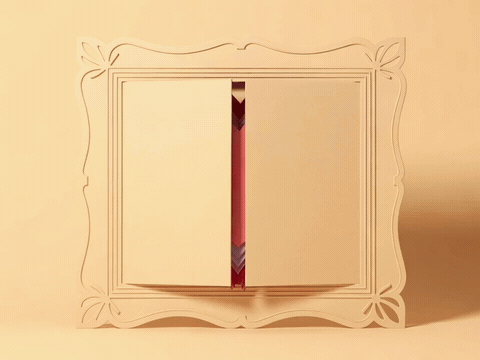 Papercut photo frame opening into layered hearts, happy birthday mom gif