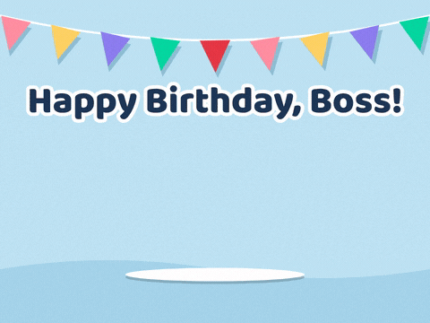 Happy Birthday Boss From The Team Happy birthday, boss from the team paper cut layer cake popping up under colourful bunting flags