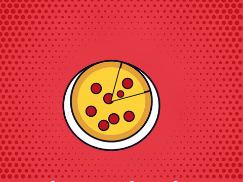Happy Birthday Buddy Pizza Slice Happy birthday buddy comic book pizza with a slice pulling away on stretchy cheese, have a slice day