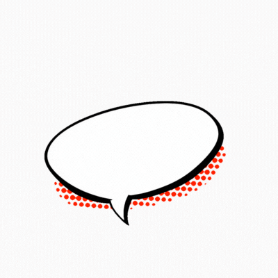 Animated happy birthday GIF in comic speech bubble style