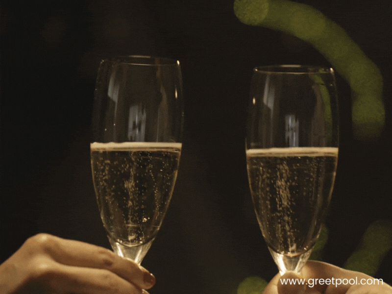 Animated happy birthday drinks are on you tonight GIF with flowers