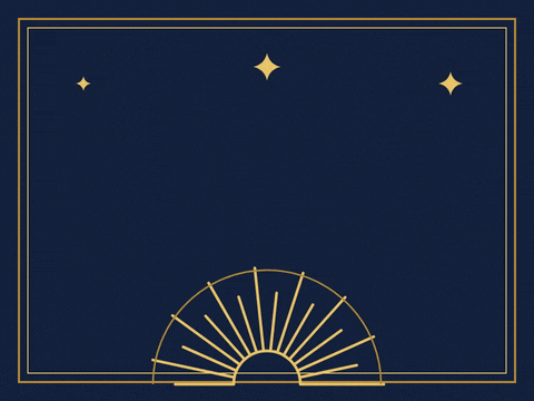 Happy birthday to a true gentleman and boss in gold art deco lettering with a fan sunburst on navy