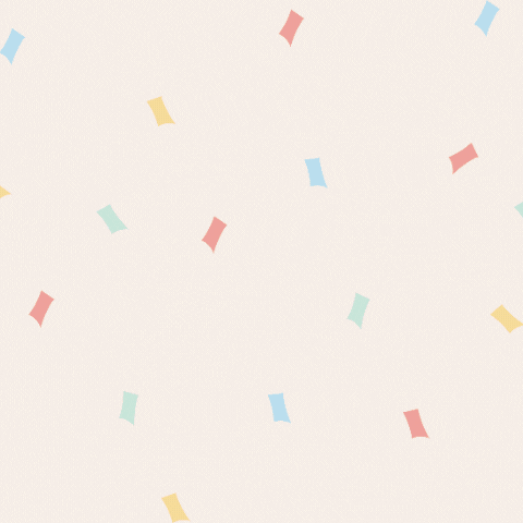 Happy Birthday Hearts Confetti Minimal Animated happy birthday GIF with hearts and confetti minimal design