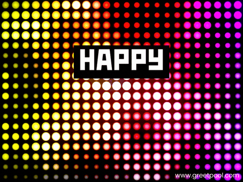 Animated happy birthday GIF in pixel retro arcade style