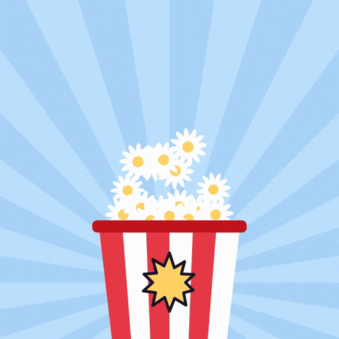 Happy Birthday Popcorn Daisies Happy birthday, pop pop hooray, a striped popcorn bucket pops white daisies instead of kernels
