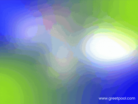 Animated happy birthday GIF on purple and pink gradient background