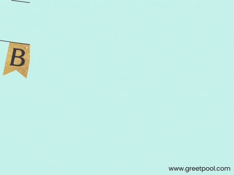 Animated happy birthday GIF with wooden block letters