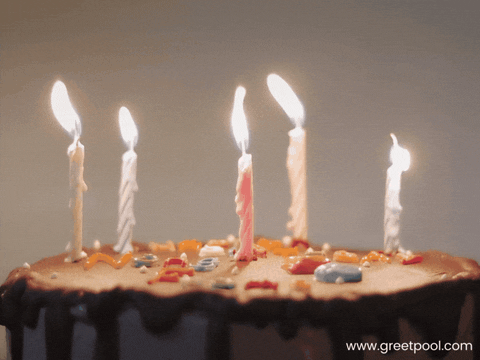 Animated sweet birthday GIF with elegant script lettering