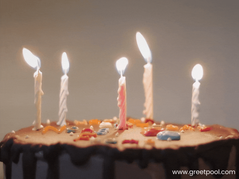 Animated sweet birthday GIF with elegant script lettering