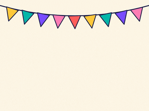 Celebration Hip Hip Hooray Bunting Hip hip hooray celebration words popping in under colourful bunting flags with a confetti burst