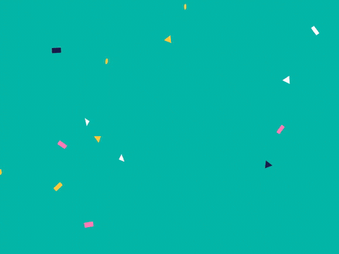 Celebration We Did It Banner We did it celebration ribbon banner unfurling under gold stars with falling confetti on teal
