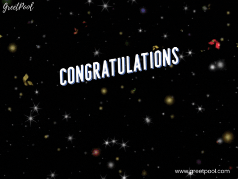 Congratulations Celebrations Dark Animated congratulations and celebrations GIF on dark background