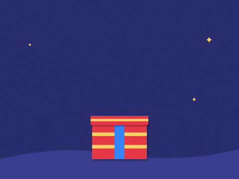 Surprise Jack In The Box Celebration Surprise celebration with a smiling star springing out of a paper-cut jack-in-the-box with confetti