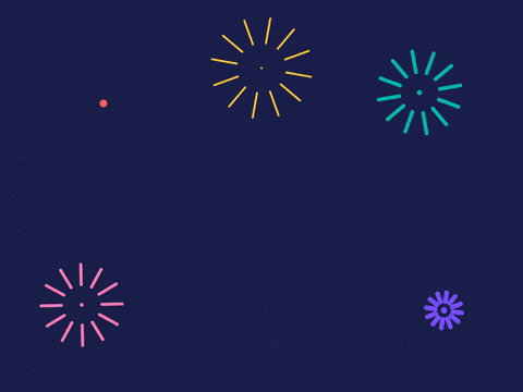 Time To Celebrate Fireworks Time to celebrate in bold lettering with colourful fireworks bursting across a navy night sky