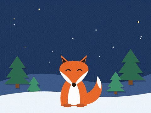 Christmas Fox Catching Snowflake Merry Christmas, catch the magic, as a paper-cut fox tips its head to catch a snowflake in a snowy night wood