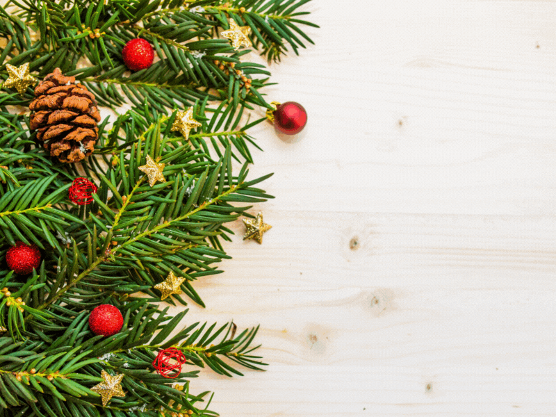 Animated merry Christmas GIF with elegant pink Christmas tree