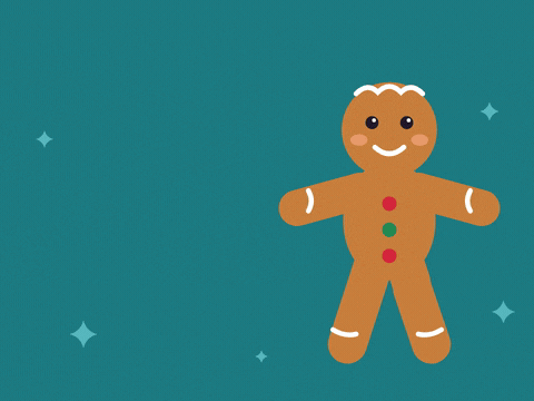 Oh Snap Its Christmas Gingerbread Man Oh snap it's Christmas gingerbread man looking surprised as one leg snaps off with flying crumbs on a teal background