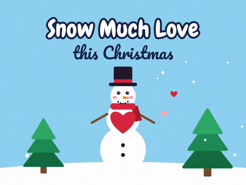 Snow Much Love Christmas Snowman Snow much love this Christmas snowman in a top hat and red scarf holding a beating red heart as small hearts float up