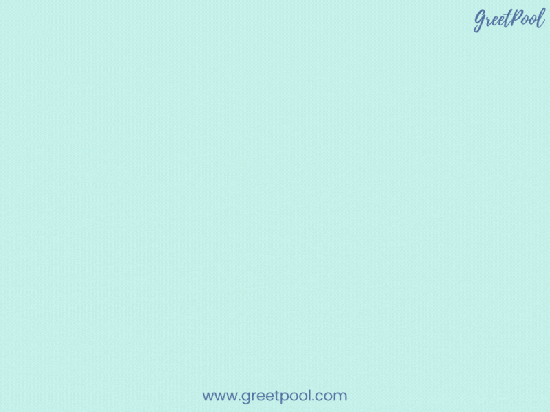 Animated congrats on your promotion GIF with champagne glasses on teal